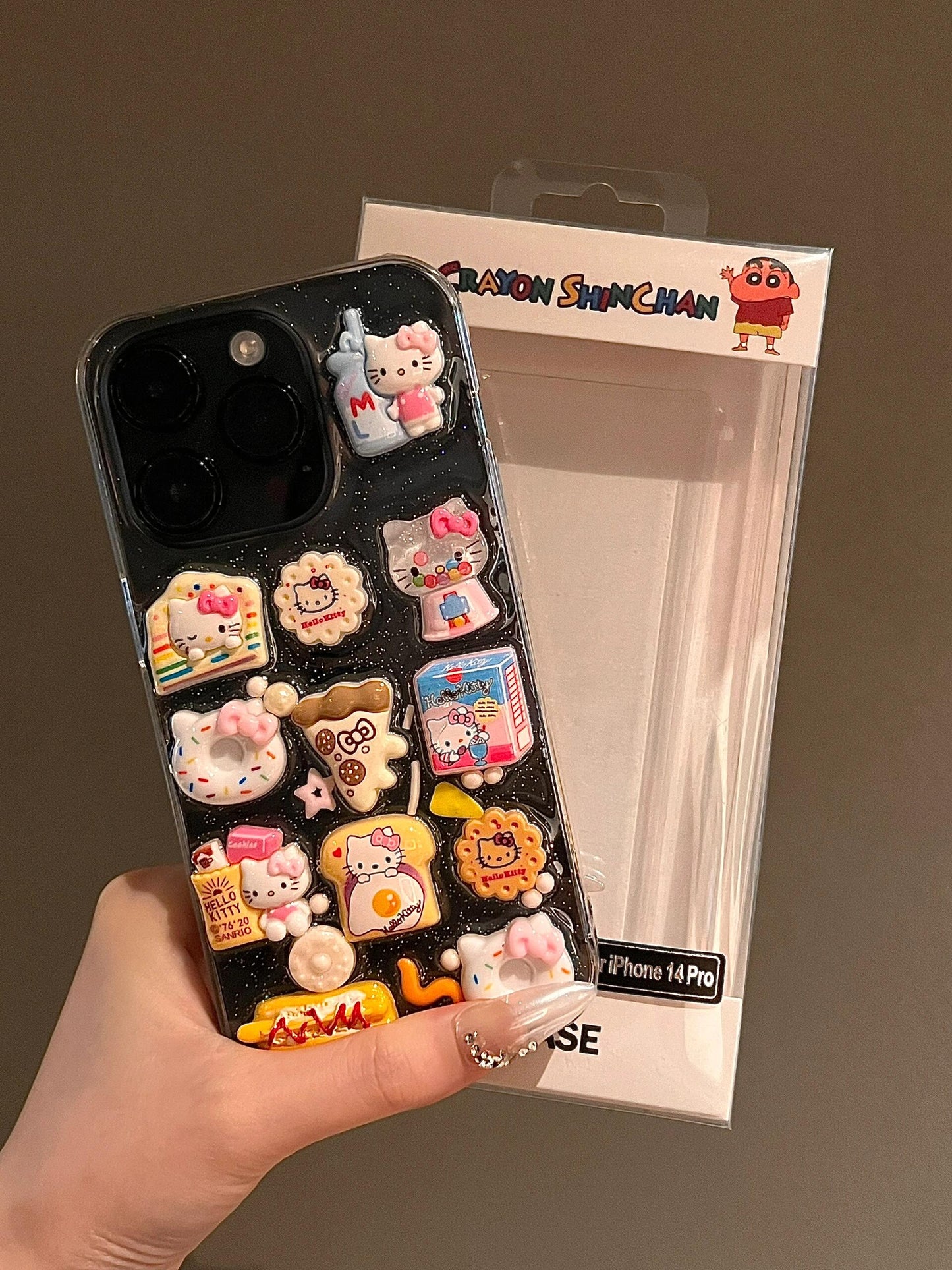 Étui de téléphone transparent fait main Kitty