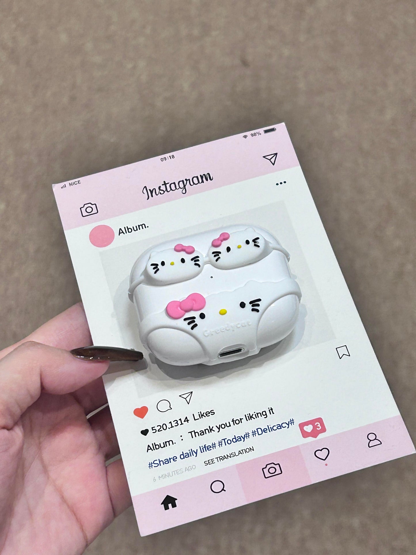 Kitty White Bikini Shape Cute Kawaii AirPods Case