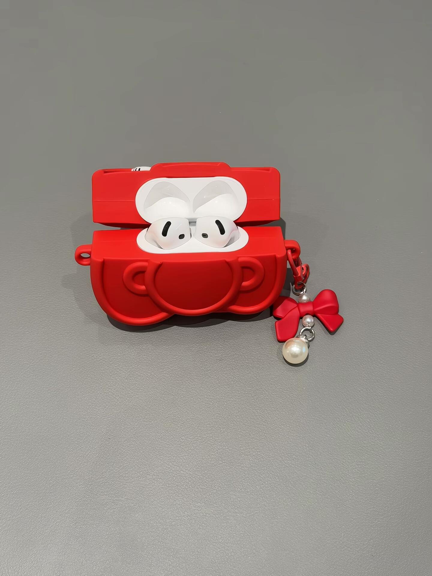 Kitty Bow Shape Silicone Cute Kawaii AirPods Case