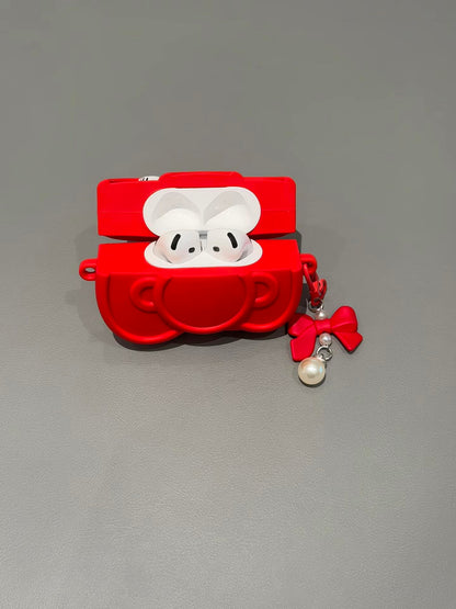 Kitty Bow Shape Silicone Cute Kawaii AirPods Case