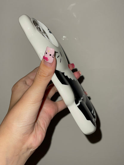 3D bear-shaped Black Kitty Cute Kawaii Phone Case For iPhone 15 Pro Max 14 13 12 11 Pro XR XS Max