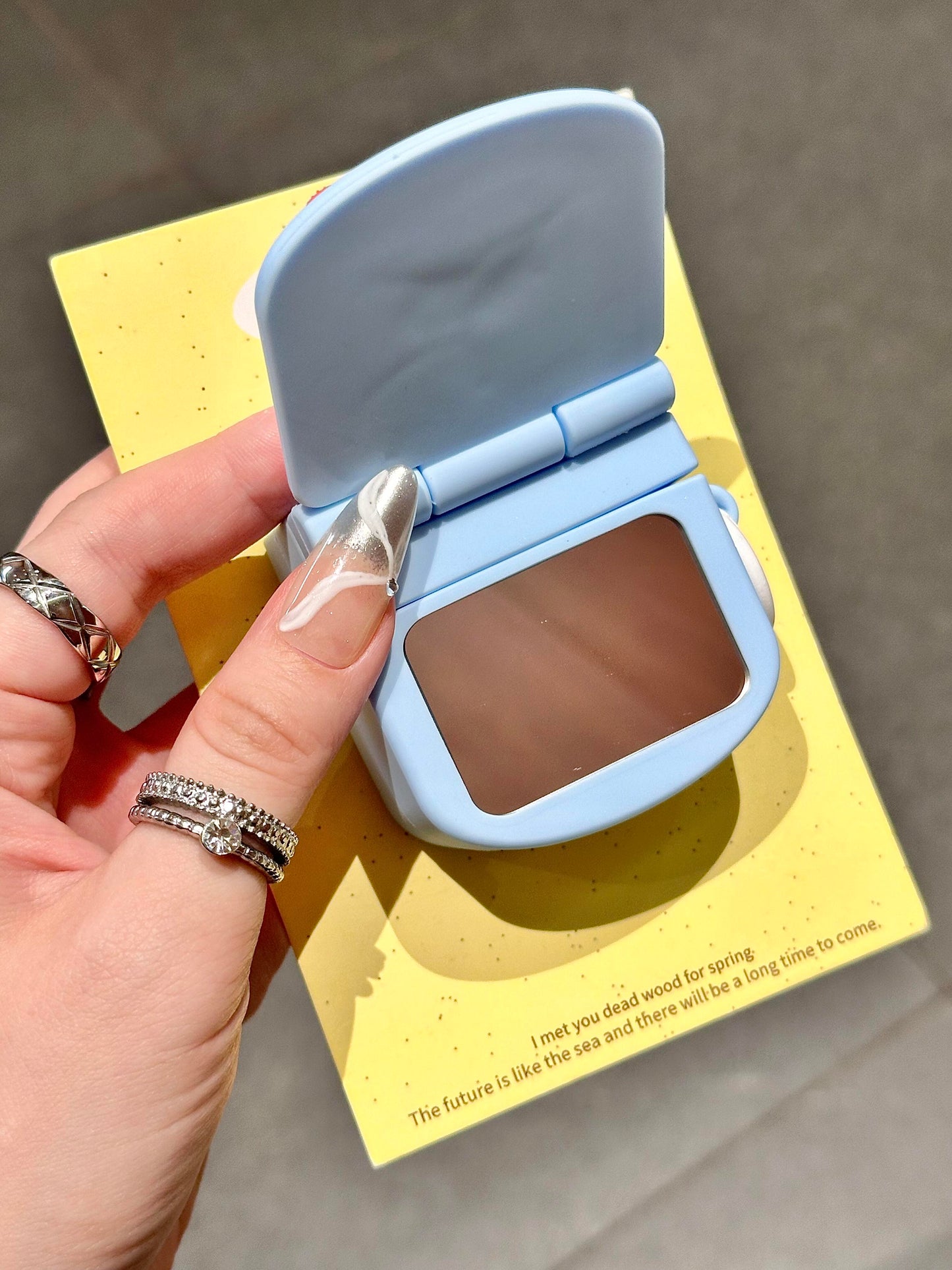 Kitty Blue Folding Phone Shape White Silicone Cute Kawaii AirPods Case