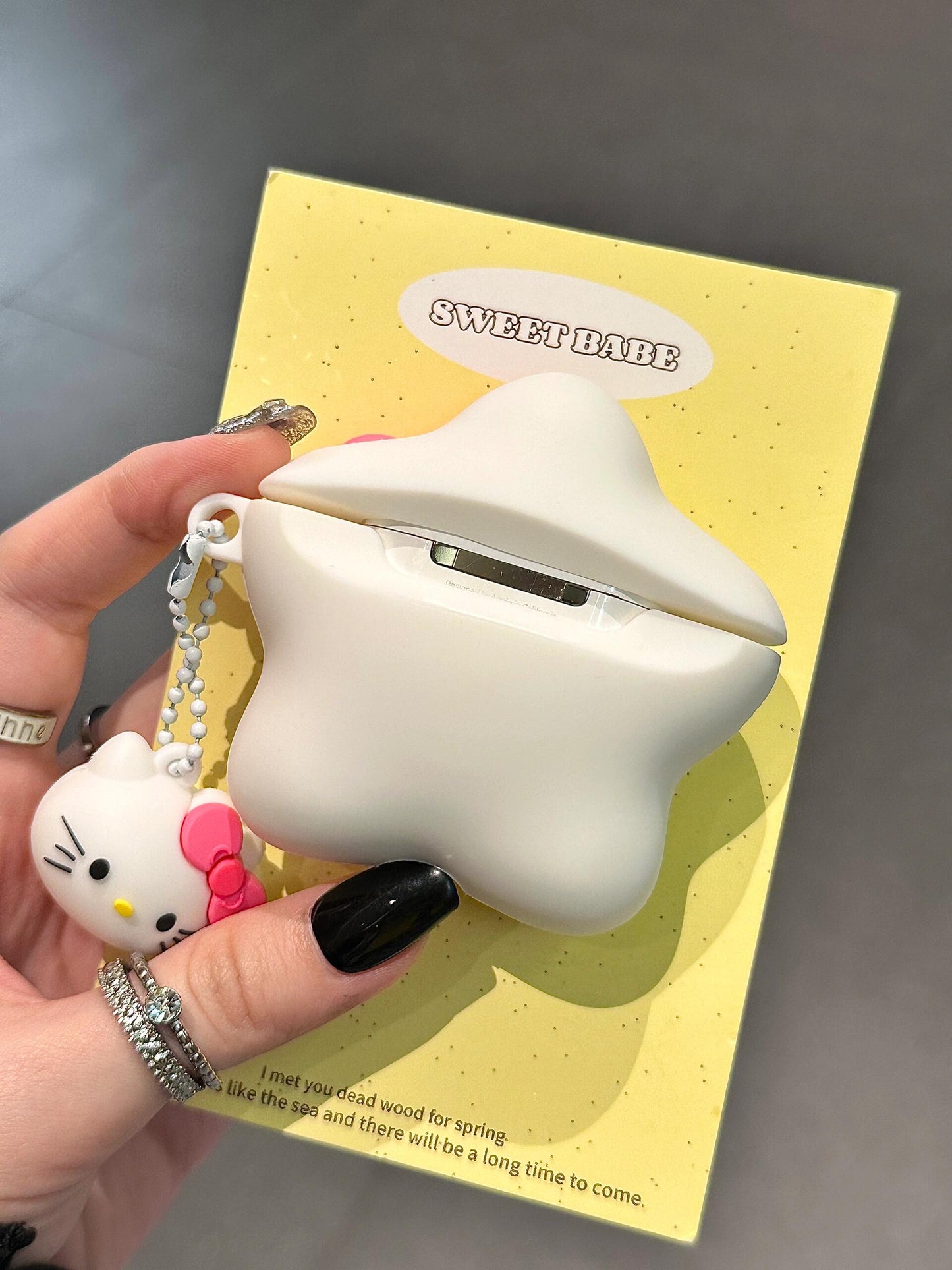 Kitty White Star Shape Silicone Cute Kawaii AirPods Case