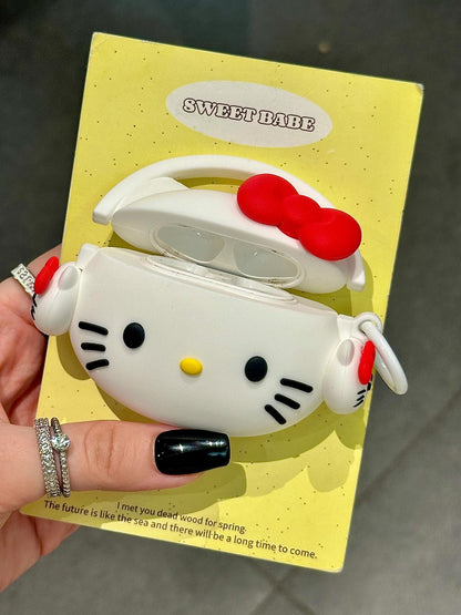 Kitty With Headphones Shape Silicone Cute Kawaii AirPods Case