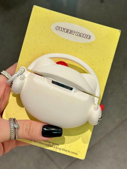 Kitty With Headphones Shape Silicone Cute Kawaii AirPods Case