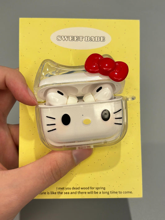 Kitty Shape Clear Cute Kawaii AirPods Case