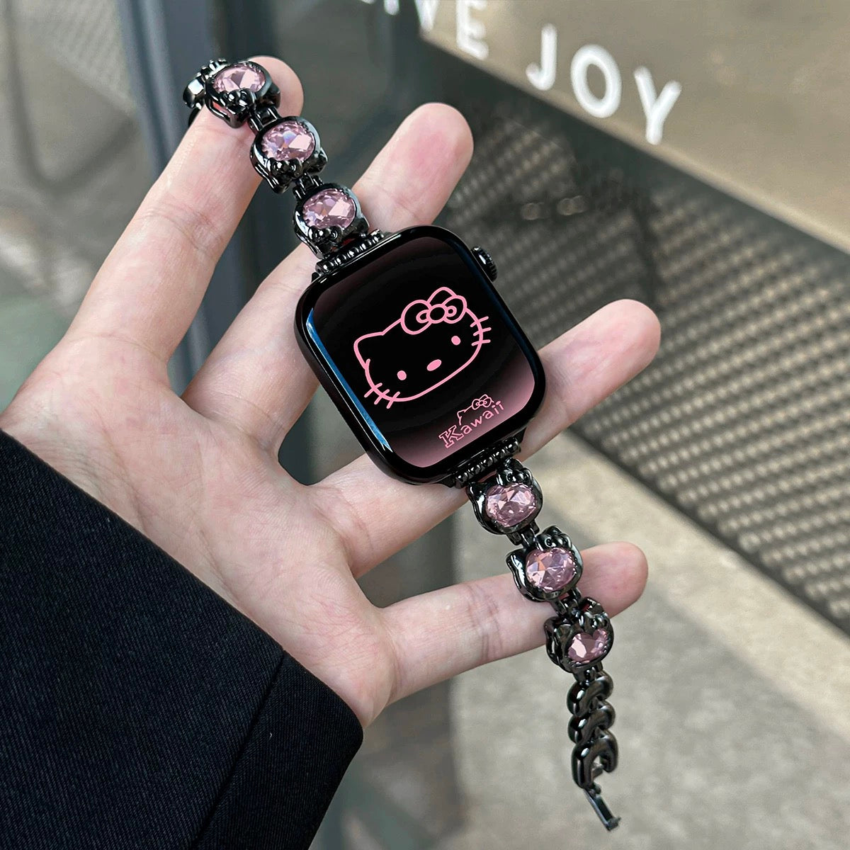Kitty Shape Rhinestone Apple Watch Band Jewelry Metal Strap Bands  for iWatch Series wb