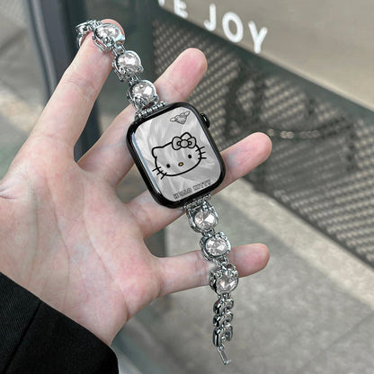 Kitty Shape Rhinestone Apple Watch Band Jewelry Metal Strap Bands  for iWatch Series wb