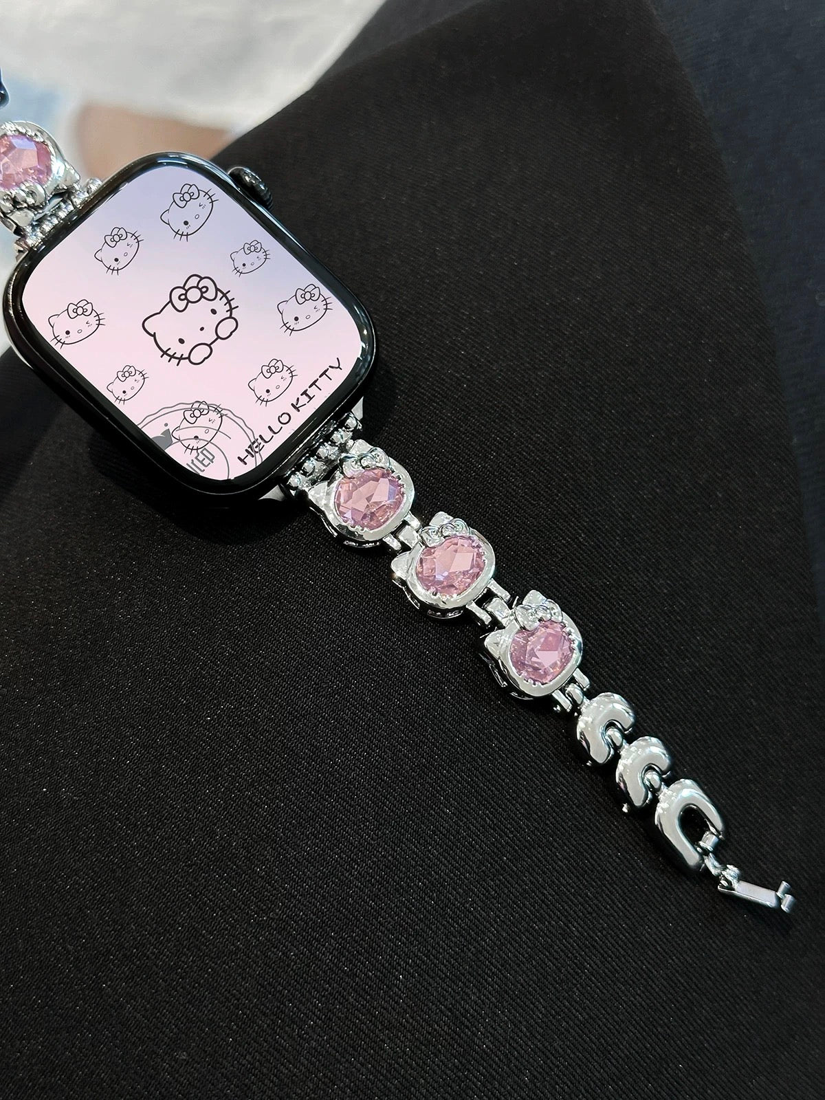 Kitty Shape Rhinestone Apple Watch Band Jewelry Metal Strap Bands  for iWatch Series wb