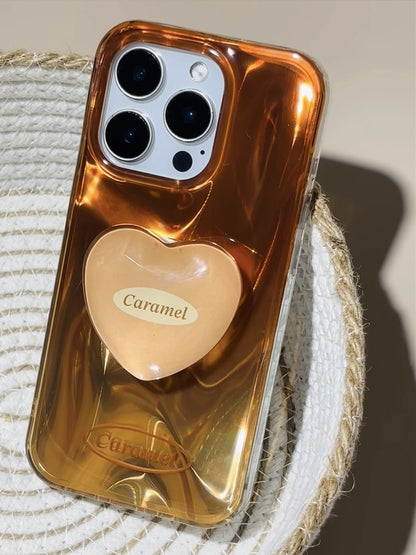 Heart Shaped Phone Grip Kickstand PopSockets Gradient Color Phone Case For iPhone 17 16 15 14 13 12 11 Pro Max Plus