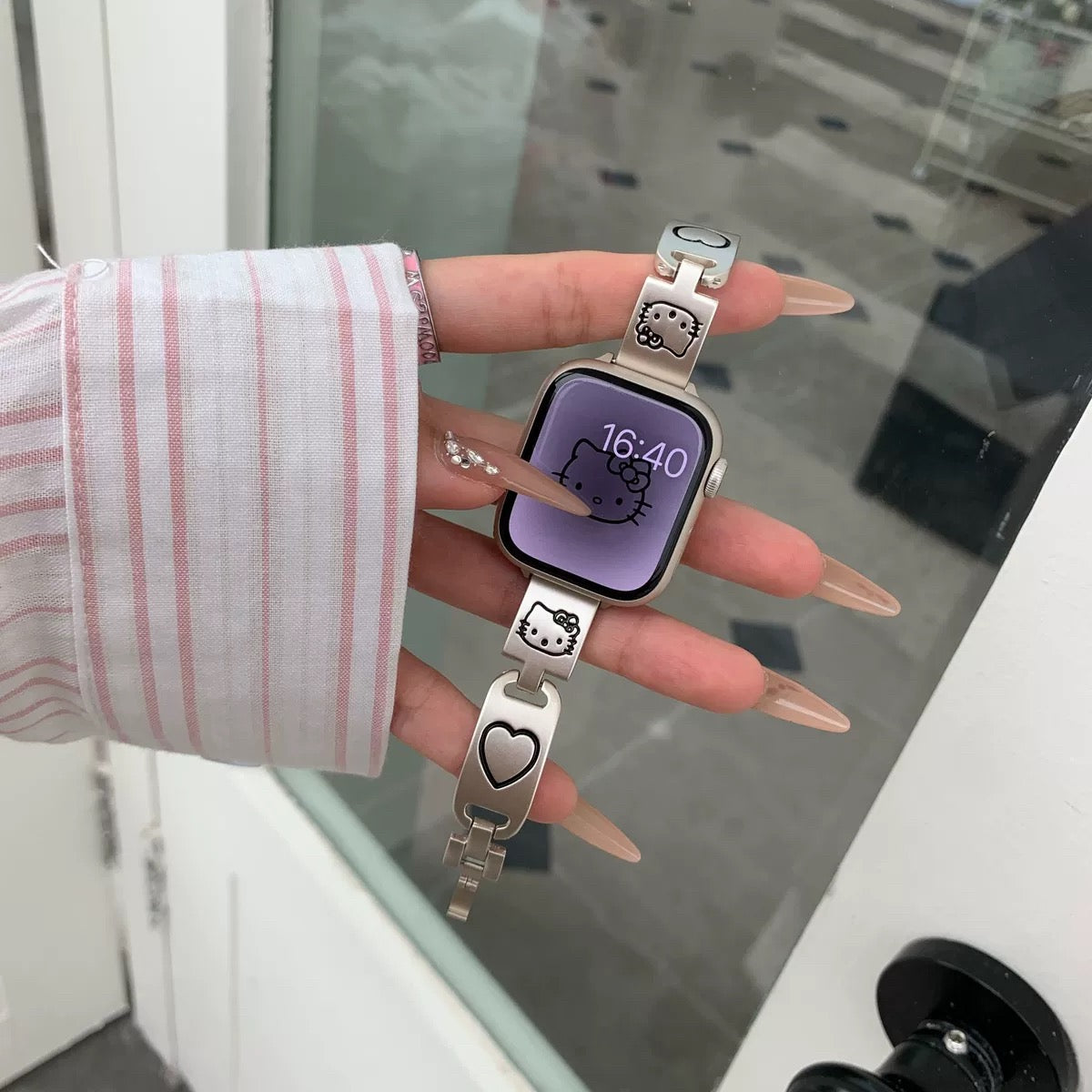 Kitty Apple Watch Band Jewelry Metal Strap Bands  for iWatch Series wb