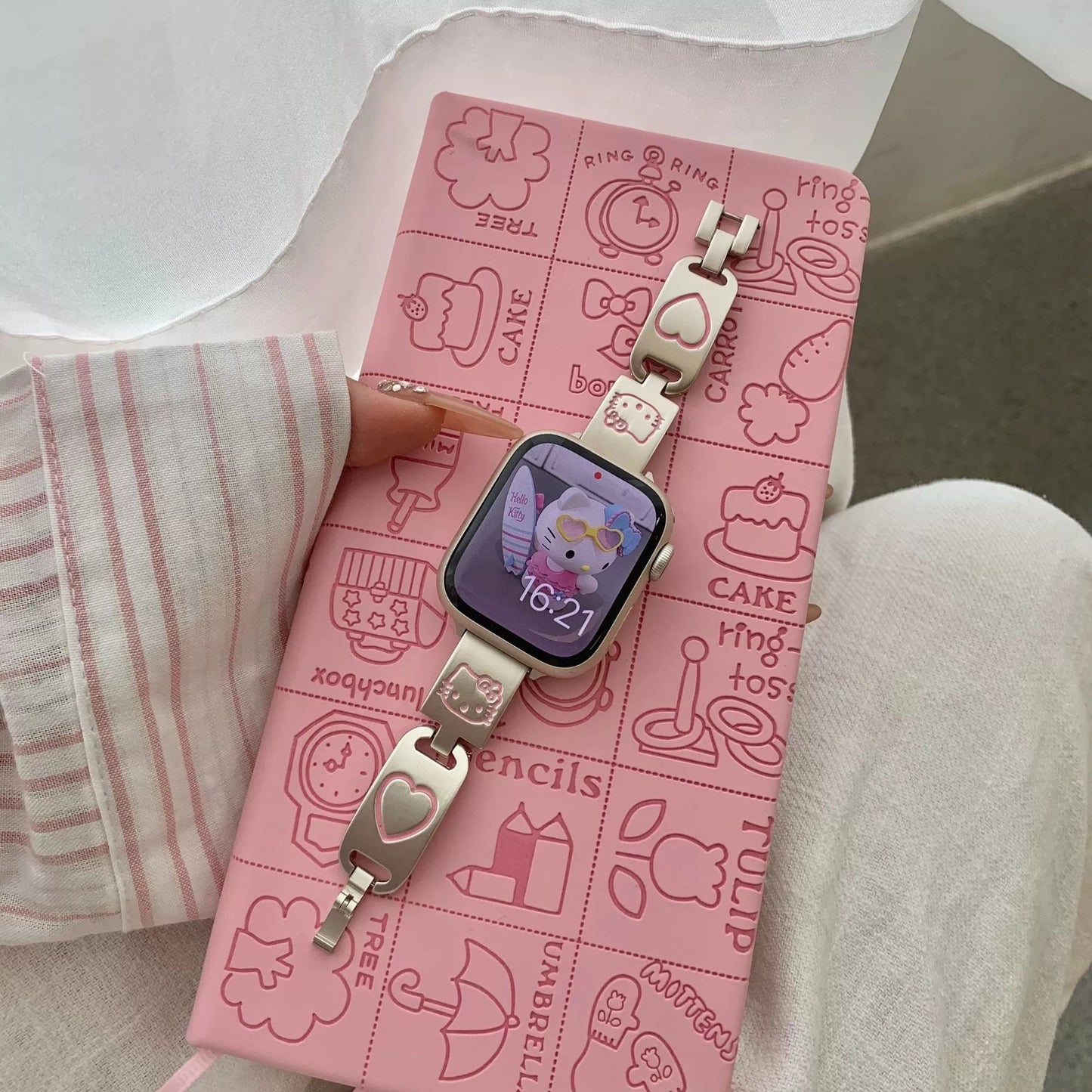 Kitty Apple Watch Band Jewelry Metal Strap Bands  for iWatch Series wb