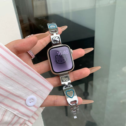 Kitty Apple Watch Band Jewelry Metal Strap Bands  for iWatch Series wb