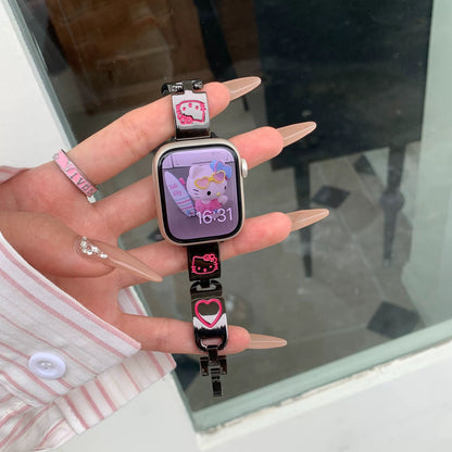 Kitty Apple Watch Band Jewelry Metal Strap Bands  for iWatch Series wb