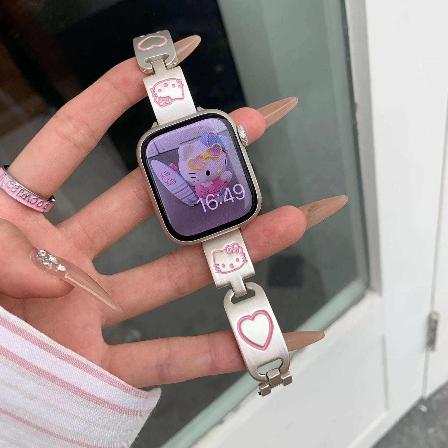 Kitty Apple Watch Band Jewelry Metal Strap Bands  for iWatch Series wb