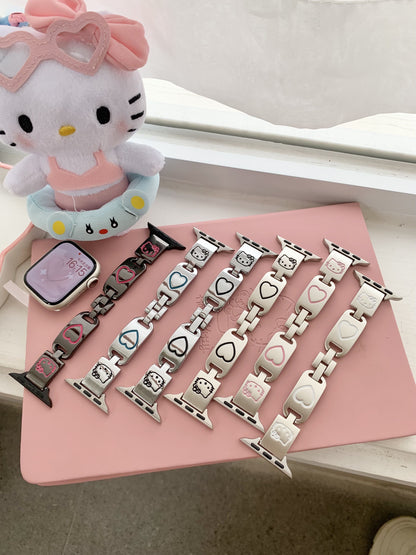 Kitty Apple Watch Band Jewelry Metal Strap Bands  for iWatch Series wb