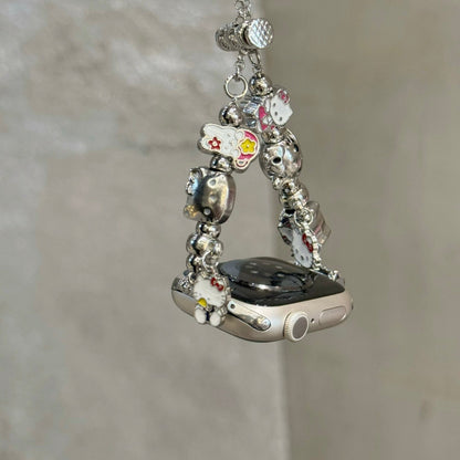 Kitty Charm Bracelet Adjustable Apple Watch Band Jewelry Metal Strap Bands  for iWatch Series wb