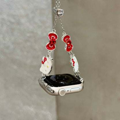 Kitty Charm Bracelet Adjustable Apple Watch Band Jewelry Metal Strap Bands  for iWatch Series wb