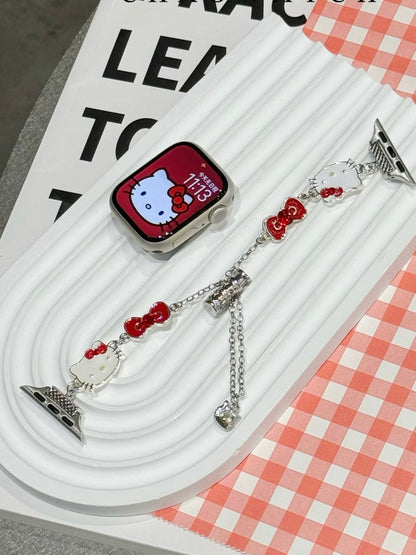 Kitty Charm Bracelet Adjustable Apple Watch Band Jewelry Metal Strap Bands  for iWatch Series wb