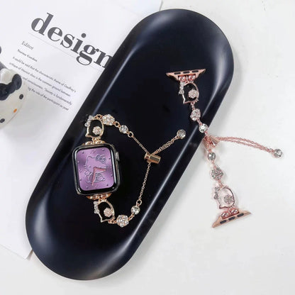 Kitty Apple Watch Band Adjustable Rhinestone Bracelet Jewelry Metal Strap Bands  for iWatch Series wb