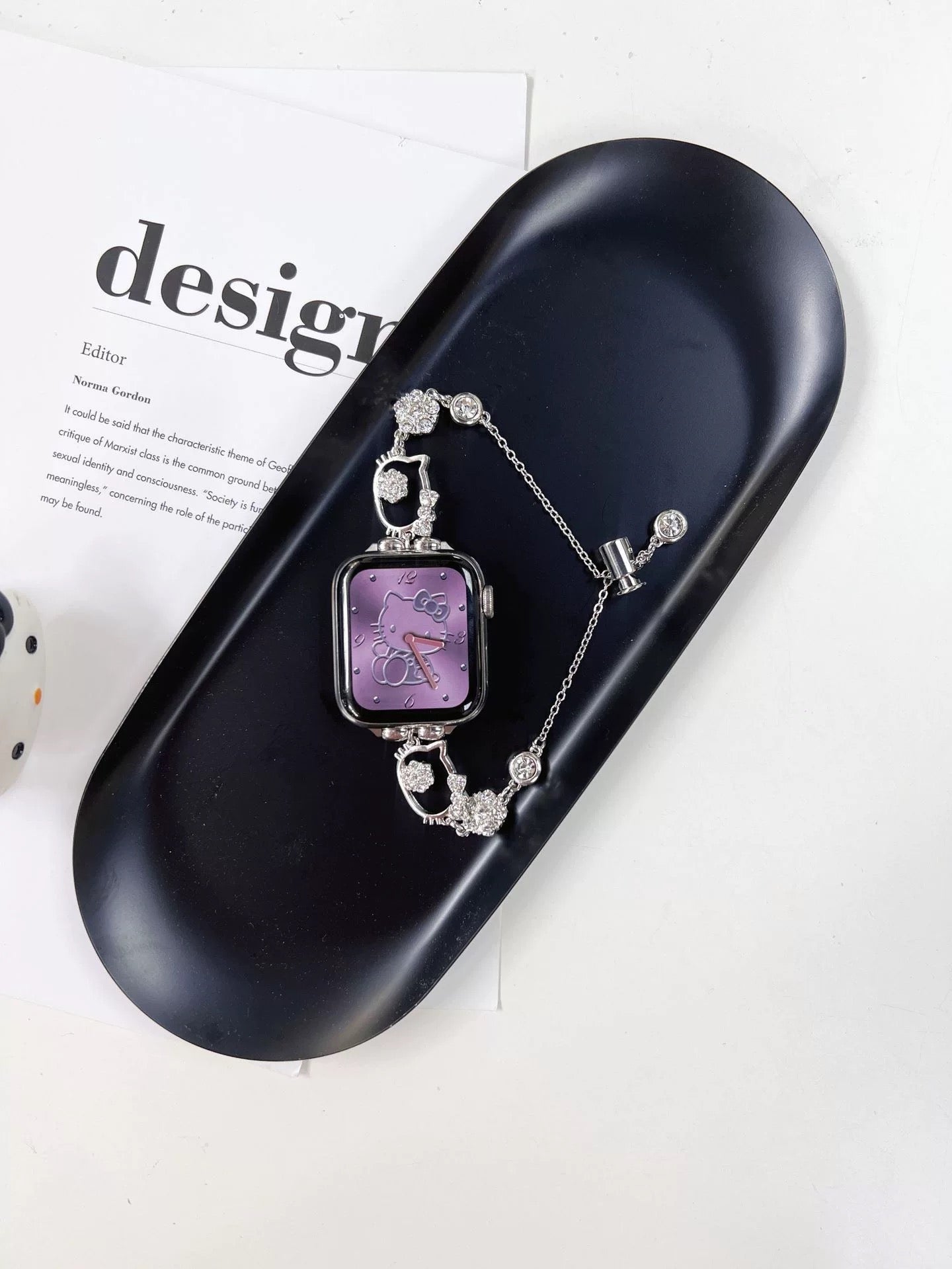 Kitty Apple Watch Band Adjustable Rhinestone Bracelet Jewelry Metal Strap Bands  for iWatch Series wb