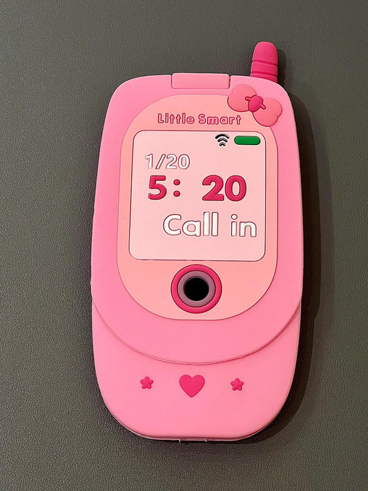 Pink Folding Phone Shape Silicone Cute Kawaii Phone Case