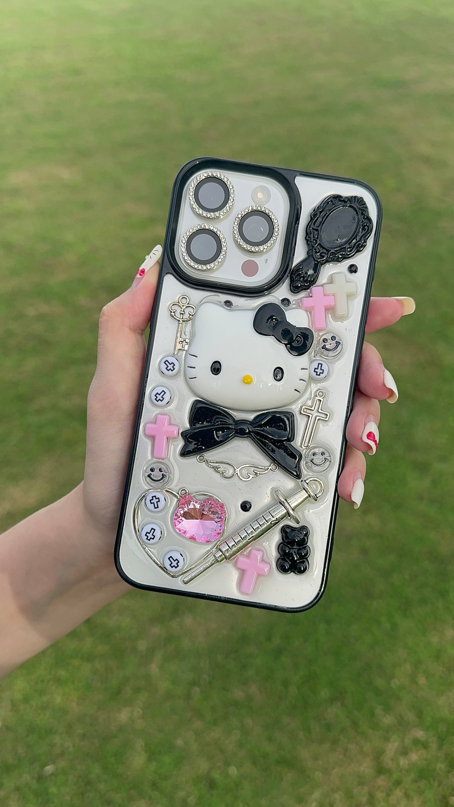 3D Kitty Handmade Clear Cute Kawaii Phone Case For iPhone 16 Pro Max 15 14 13 12 Pro