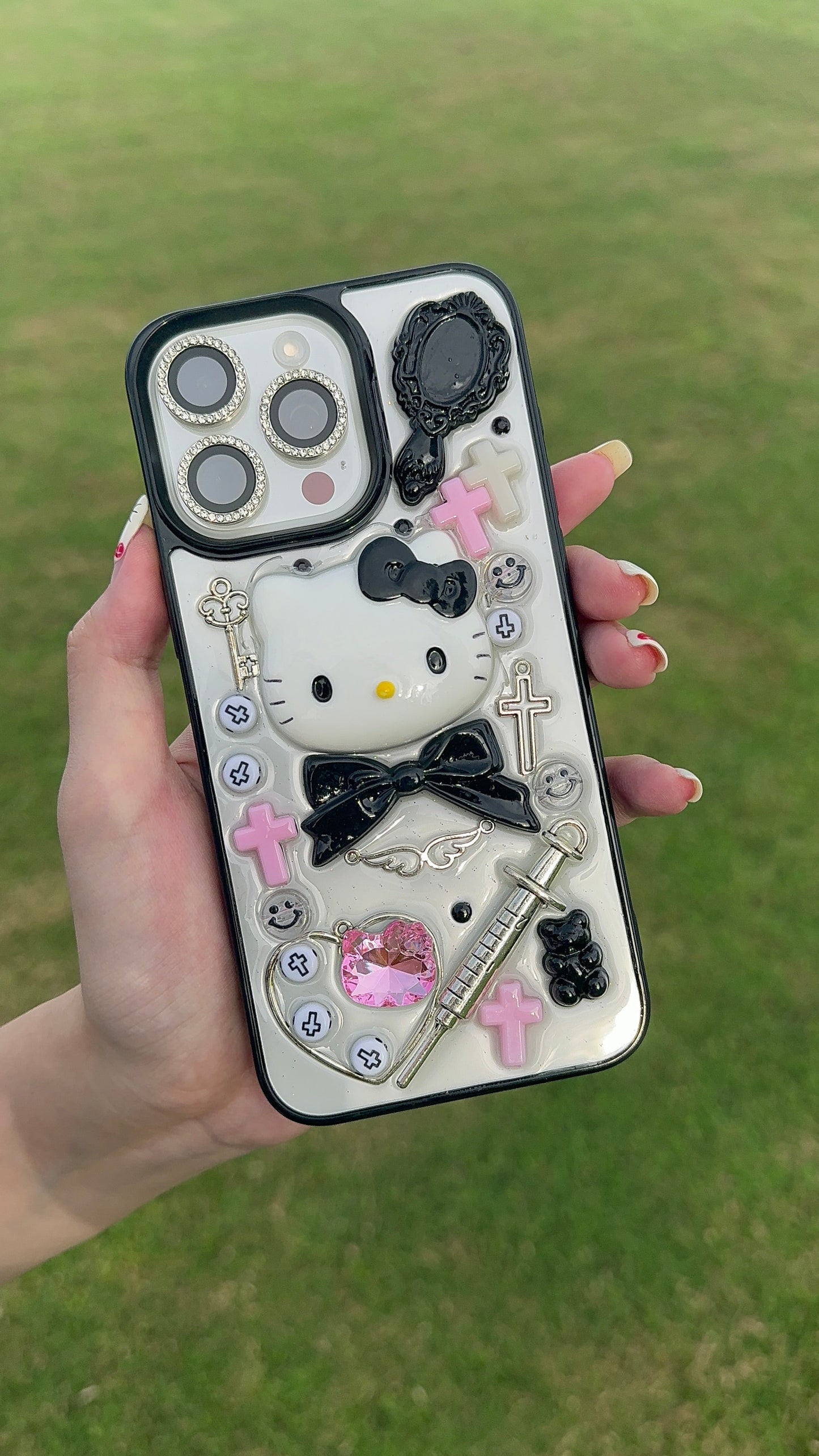 3D Kitty Handmade Clear Cute Kawaii Phone Case For iPhone 16 Pro Max 15 14 13 12 Pro