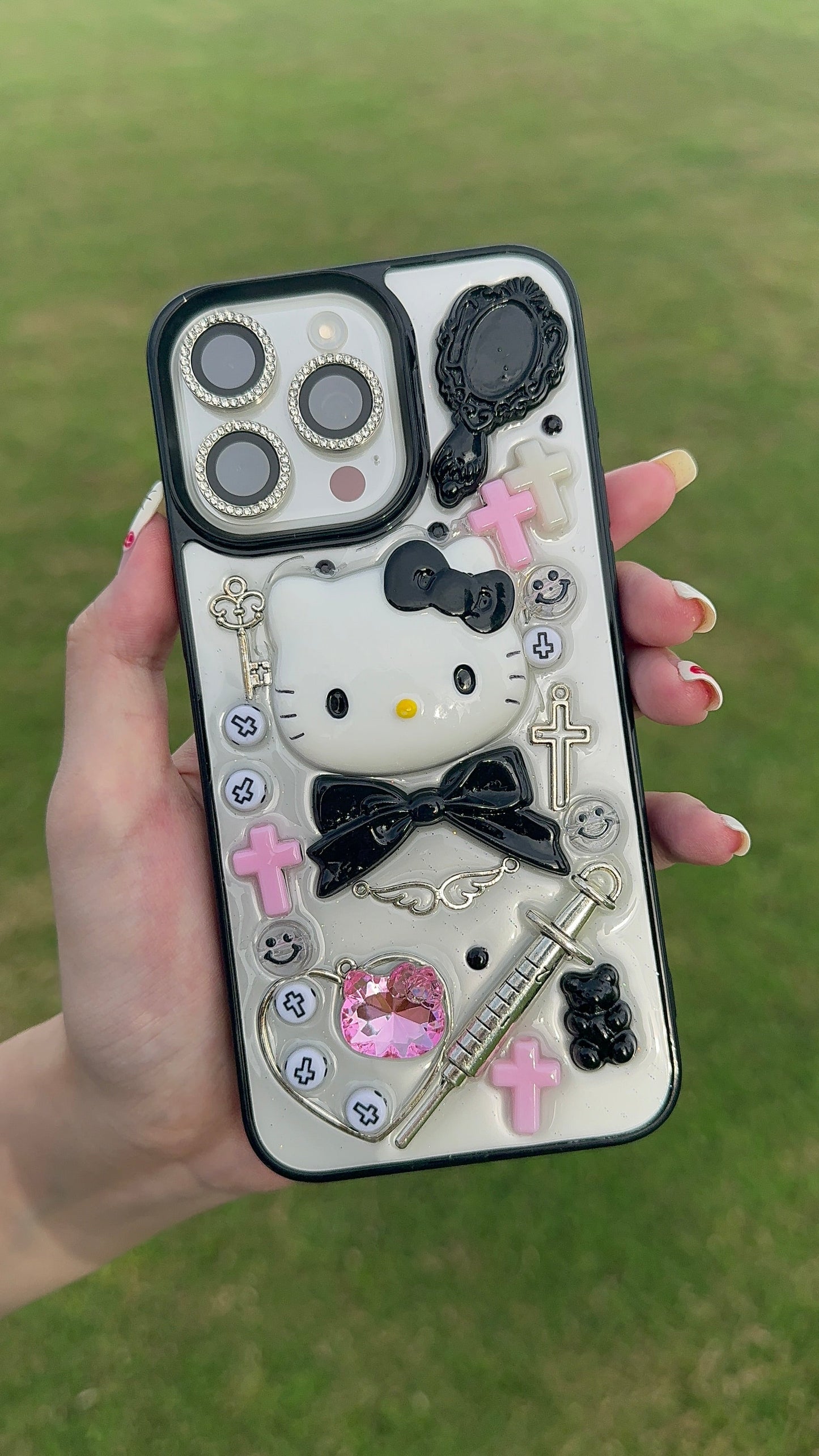 3D Kitty Handmade Clear Cute Kawaii Phone Case For iPhone 16 Pro Max 15 14 13 12 Pro