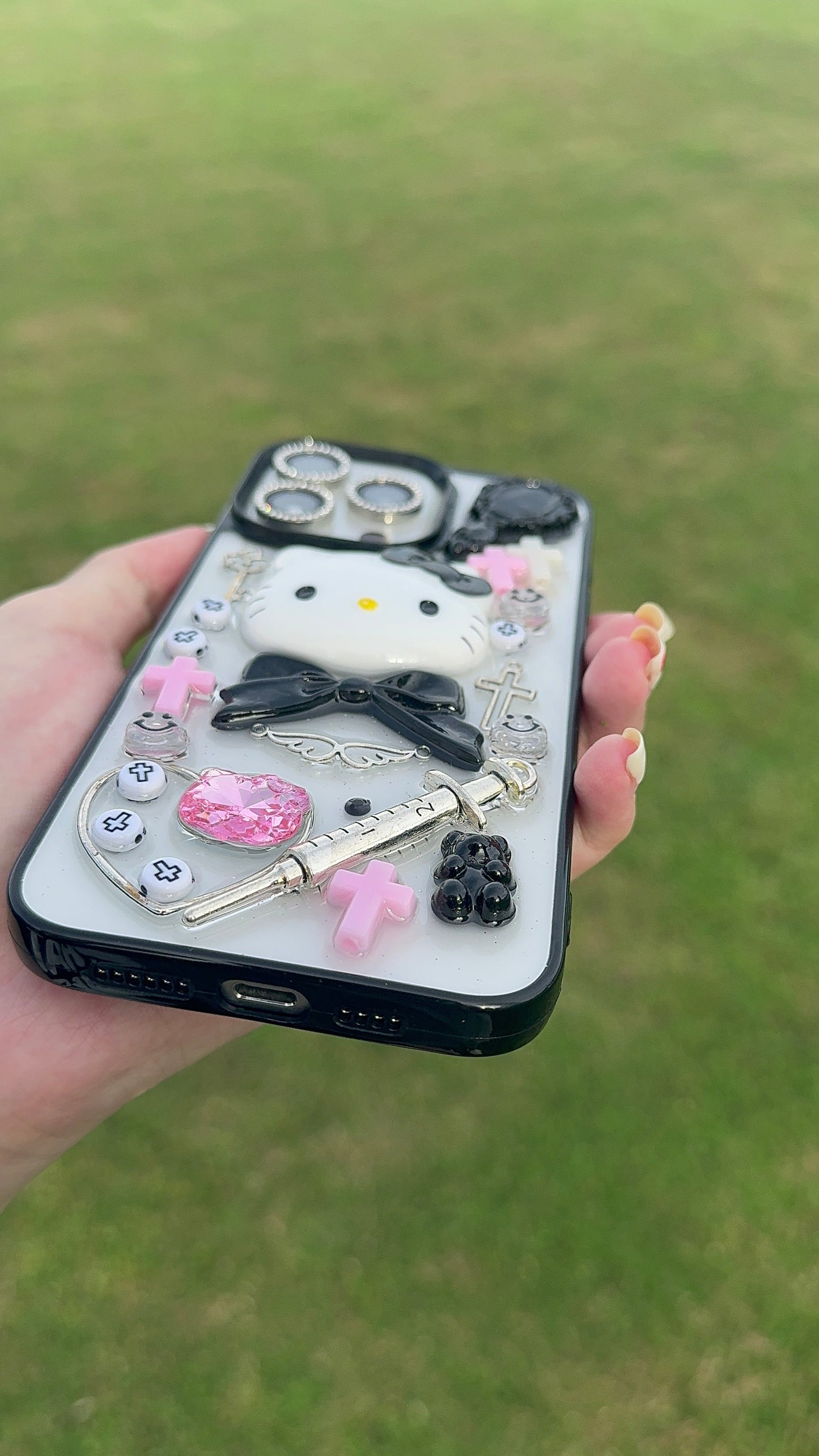 3D Kitty Handmade Clear Cute Kawaii Phone Case For iPhone 16 Pro Max 15 14 13 12 Pro