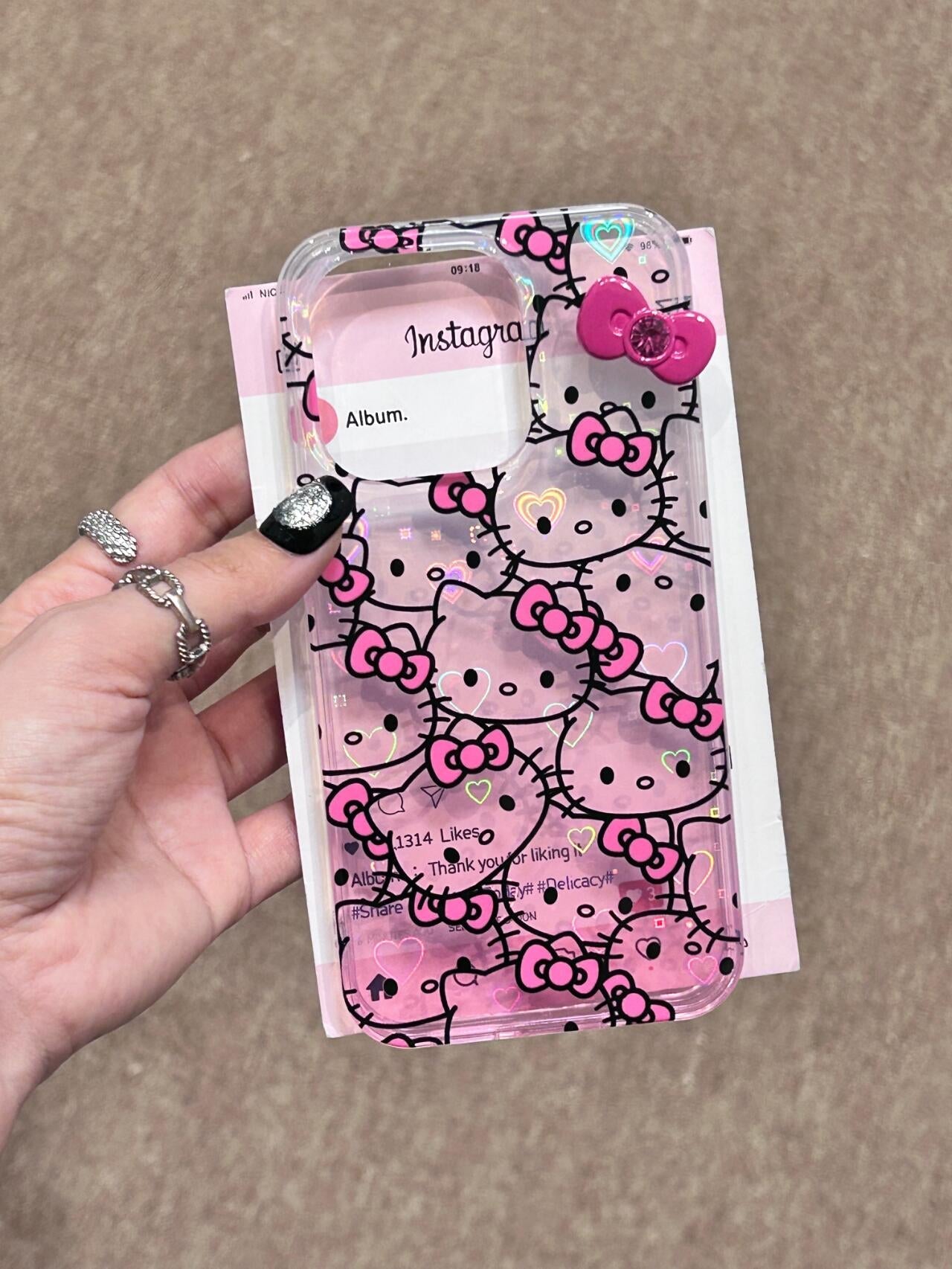 Kitty Pink Bow Case Cute Kawaii Phone Case