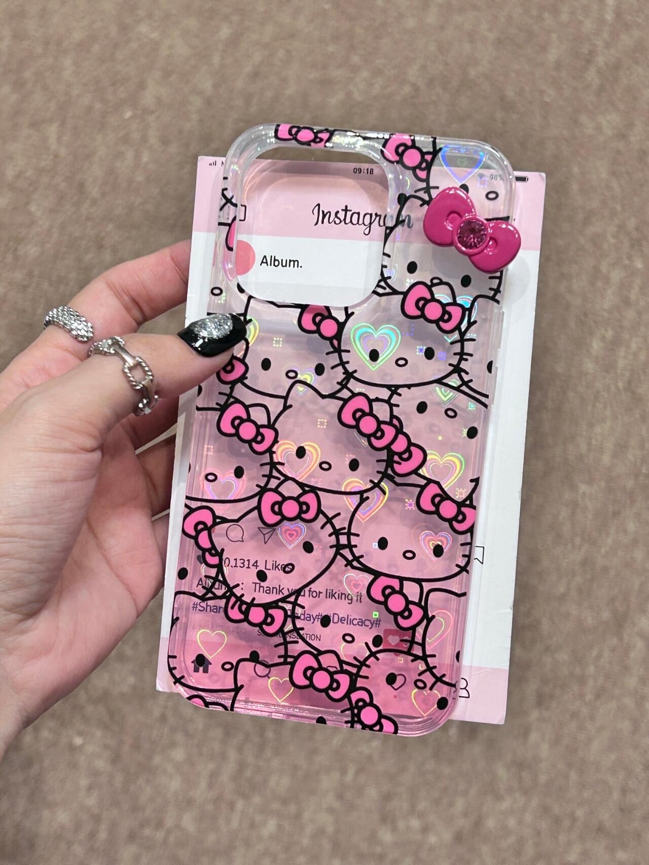 Kitty Pink Bow Case Cute Kawaii Phone Case