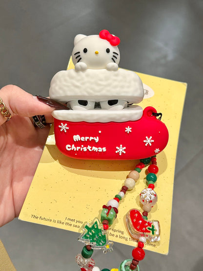 Kitty Stocking Shape Silicone Cute Kawaii AirPods Case
