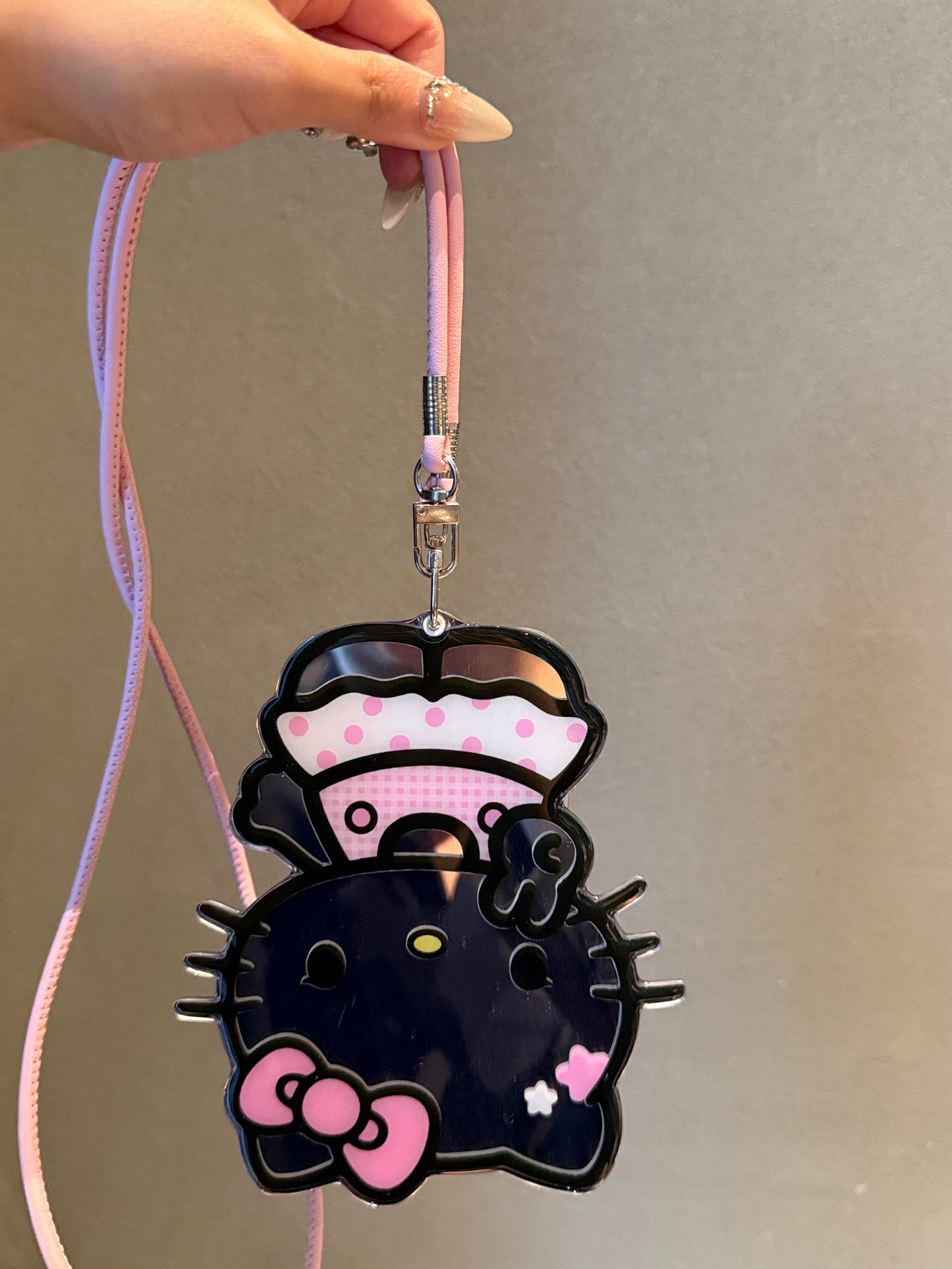 Kitty Shaped Folding Mirror Cute Kawaii Phone Case with Phone Chain