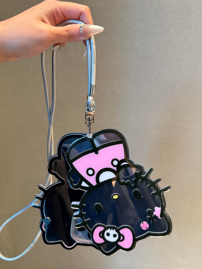 Kitty Shaped Folding Mirror Cute Kawaii Phone Case with Phone Chain