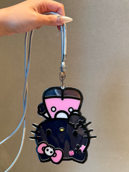 Kitty Shaped Folding Mirror Cute Kawaii Phone Case with Phone Chain