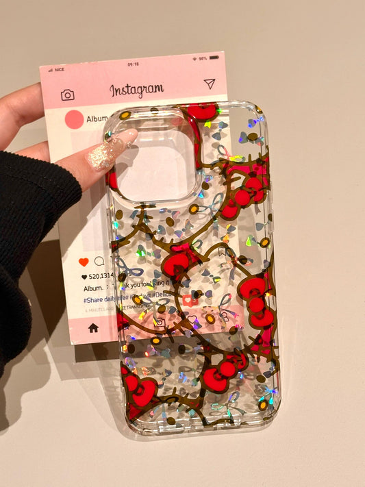 Kitty Glitter Clear Cute Kawaii Phone Case