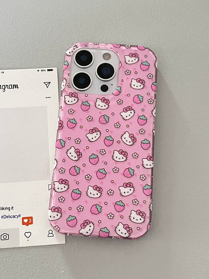 Kitty Pink Strawberry Cute Kawaii Phone Case