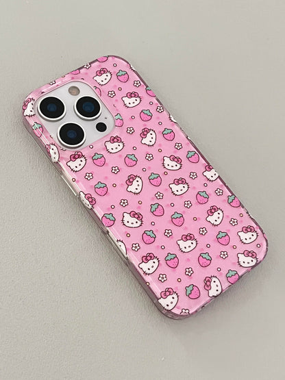 Kitty Pink Strawberry Cute Kawaii Phone Case
