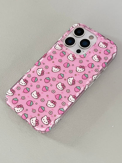 Kitty Pink Strawberry Cute Kawaii Phone Case