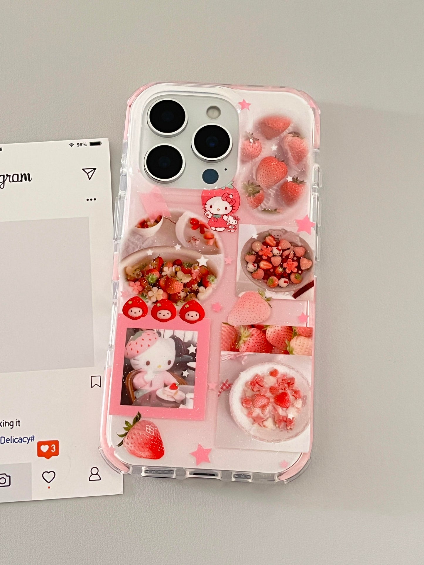 Kitty Pink Strawberry Cute Kawaii Phone Case