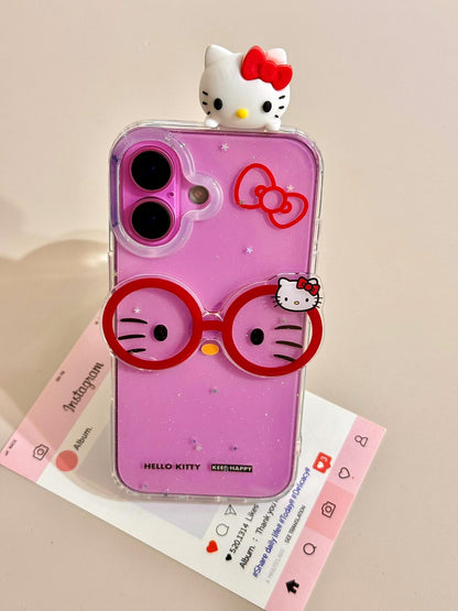 Lunettes transparentes Kitty Hiper, coque de téléphone mignonne et kawaii