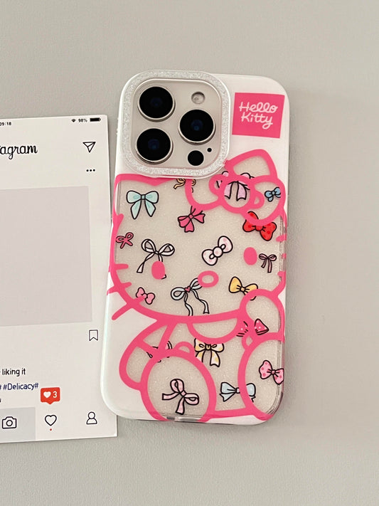 Kitty Glitter Clear Cute Kawaii Phone Case