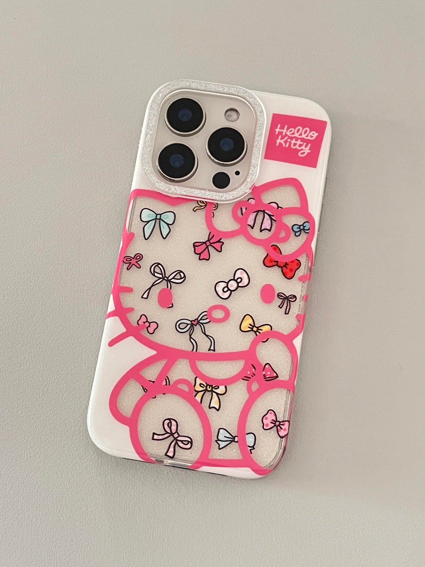 Coque de téléphone transparente à paillettes chaton mignonne kawaii