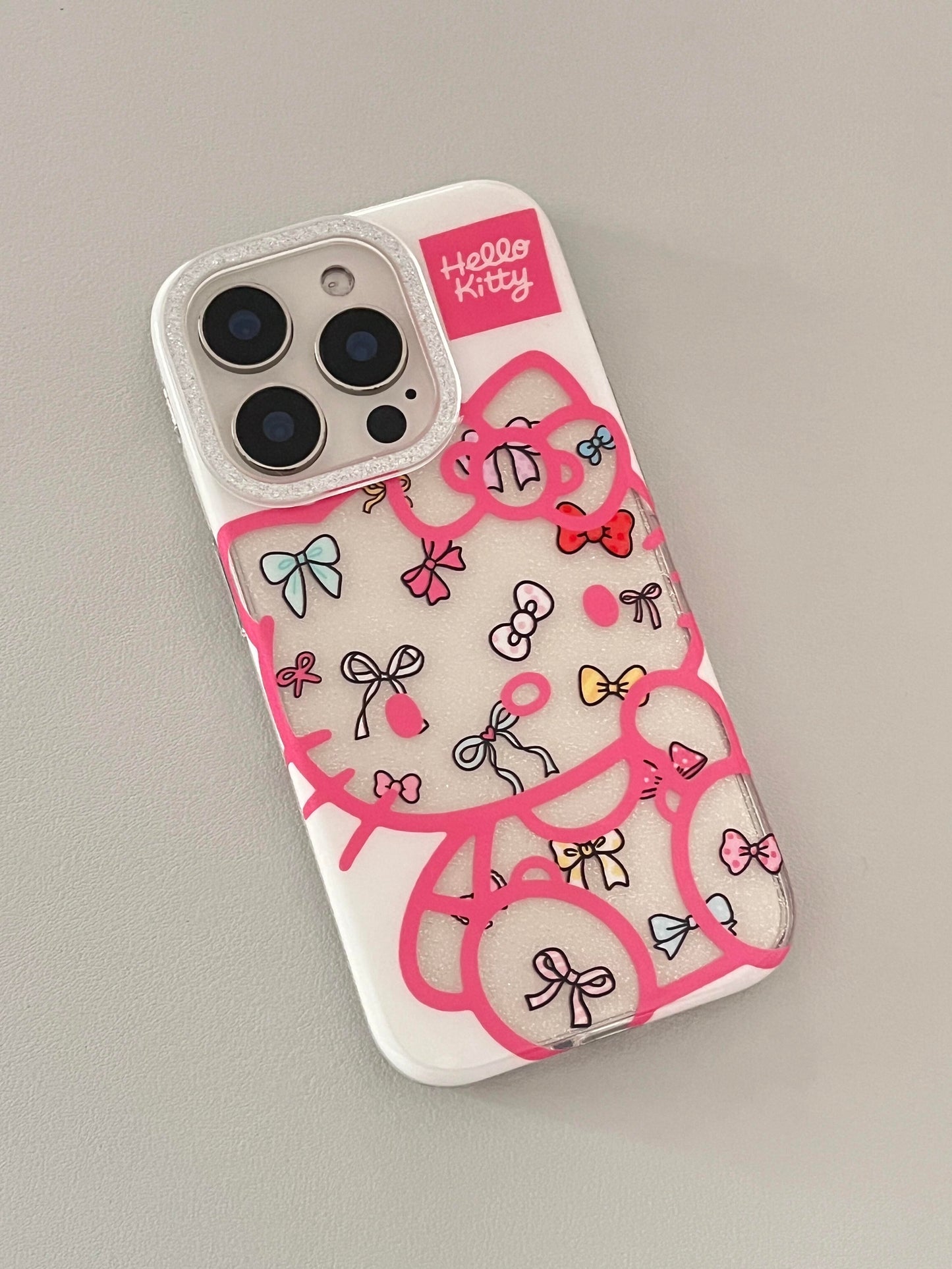 Coque de téléphone transparente à paillettes chaton mignonne kawaii