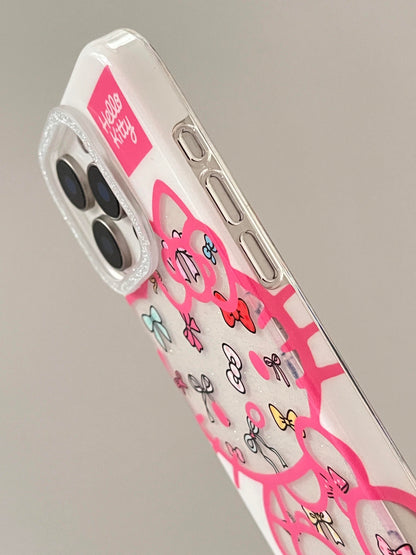 Coque de téléphone transparente à paillettes chaton mignonne kawaii