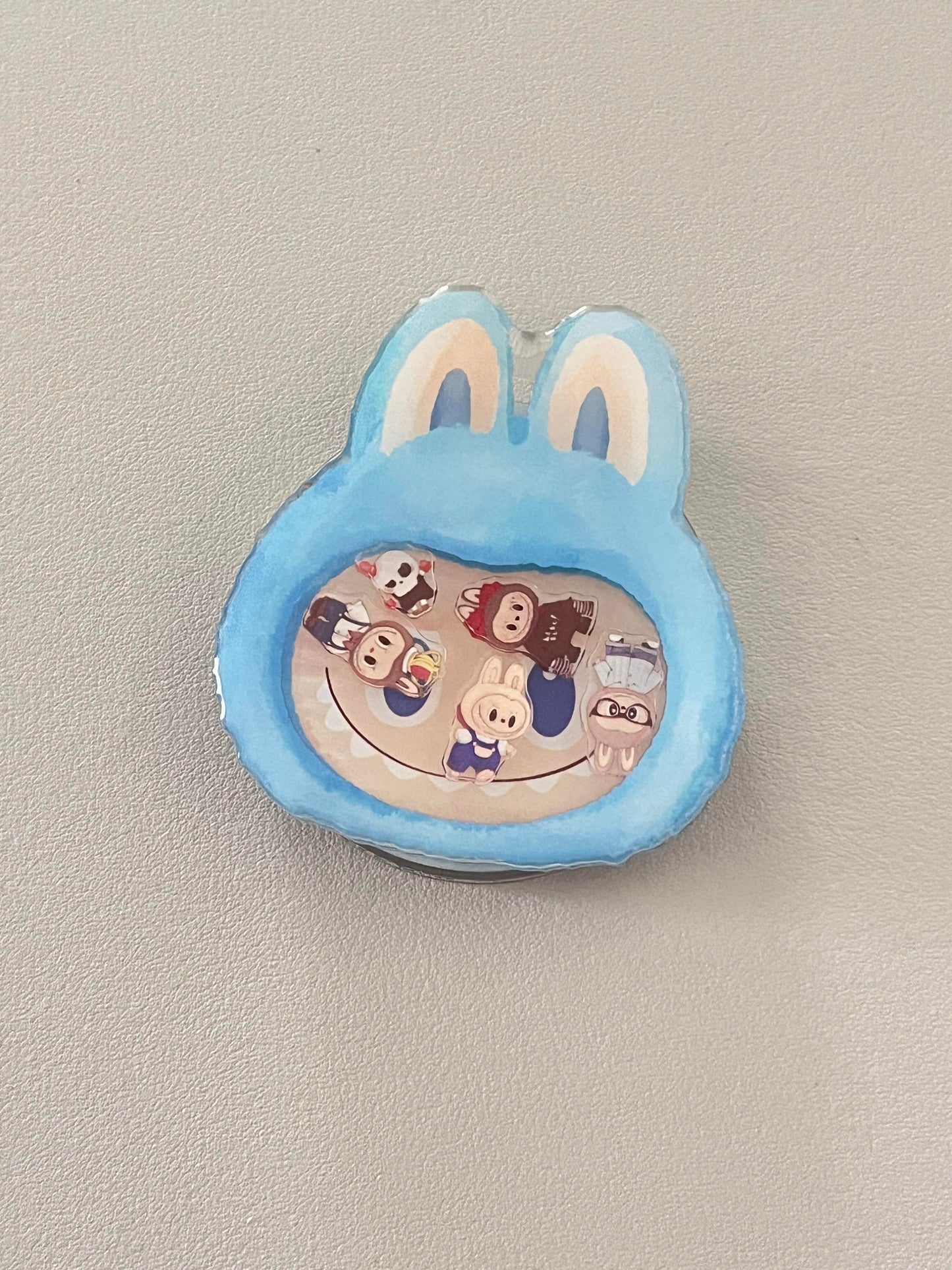 LABUBU Blue Cute Kawaii MagSafe Case + MagSafe Stand Holder / Phone Grip