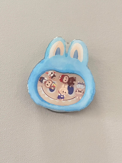 LABUBU Blue Cute Kawaii MagSafe Case + MagSafe Stand Holder / Phone Grip