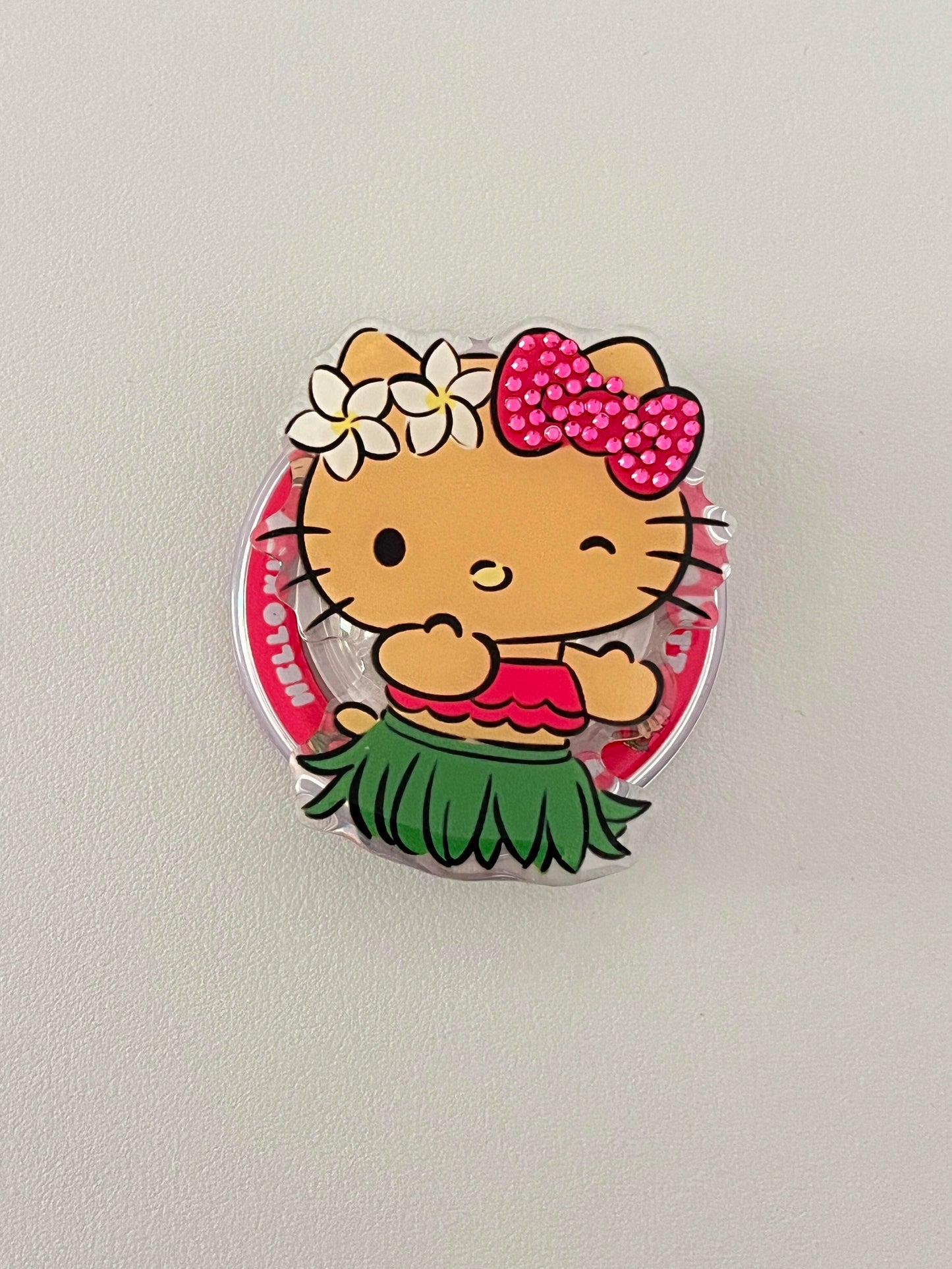Étui MagSafe Hawaii Tan Kitty Vacation Cute Kawaii + Support MagSafe / Poignée pour téléphone