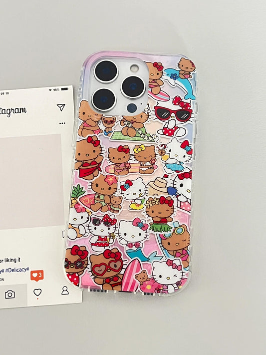 Tan Kitty Vacation Cute Kawaii Phone Case